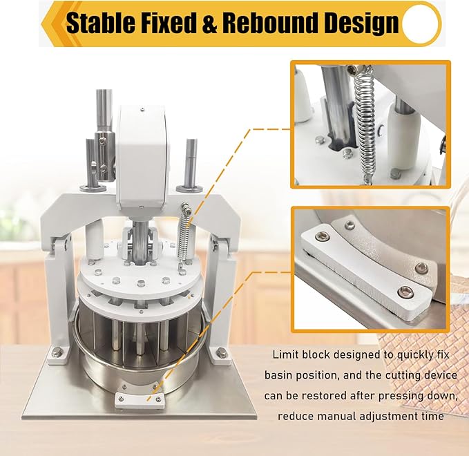 Table Top Dough Dividing Machine Manual Dough Divider 18PCS Dough Cutter Commercial Dough Dividing Machine Dough Baking Divider, 2.12oz-11.29oz, 18PCS