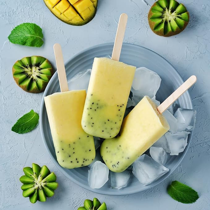 Bangp Popsicle Molds,6 Pieces Popsicles Molds Silicone BPA Free,Homemade Popsicle Maker,Reusable Easy Release Ice Pop Molds for Kids Adults,with 50 Popsicle Sticks and 50 Popsicle Bags(Green)