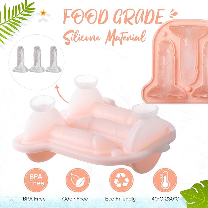 Hoolerry Ice Cube Molds Cube Trays Fun Shapes Silicone Ice Ball Maker with Lid for Whiskey Cocktails Juice Drinks Beverage Crafting Accessories White Elephant Gifting(Skin Color,Classic Style)