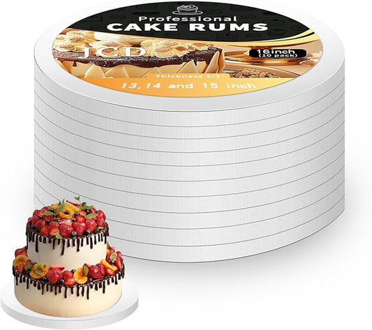 10pcs 16inch Food Grade Cake Rounds,1/2" Thick Cake Base Sturdy Multiple Layers of Corrugated Cardboard for Heavy or Multi Layer Cakes, Pastry, Display (16inch/10pcs)