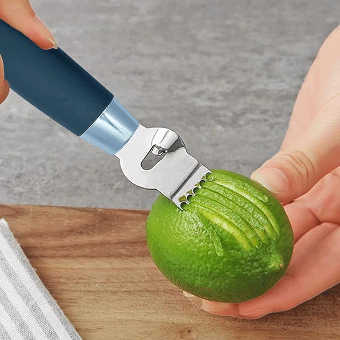 2Pcs Lemon Zester Tool Citrus Peeler Zester Grater with Handle Stainless Steel Fruit Grater Peeling Knife Multipurpose Kitchen Gadgets Bar Accessories