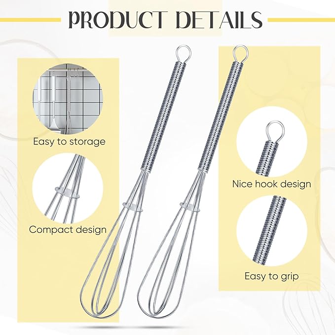 Baderke 50 Pcs 6 Inch Mini Whisk Bulk Small Whisks for Cooking 304 Stainless Steel Tiny Whisk for Baking, Whipping, Beating Eggs, Mixing Sauces, Blending Ingredients