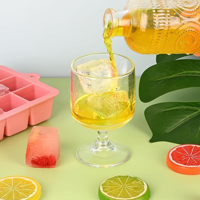 HUAKENER 2 Pack Silicone Ice Cube Tray, Medium Size Ice Cube Trays for Freezer, Stackable Ice Cube Molds with Lid for Whiskey, Coffee, Juice, Baby Food