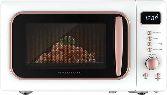 FRIGIDAIRE EMW788RETRO 0.7 cu. ft. Retro Microwave, White-RoseGold