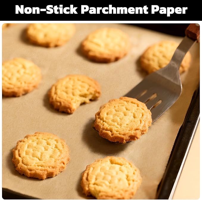 Beasea Parchment Paper Sheets for Baking, 200pcs 16x24 Inch Unbleached Precut Nonstick Heavy Duty Natural Parchment Baking Paper Sheets for Air Fryer Cooking, Grilling, Frying and Steaming