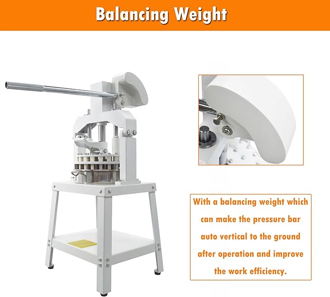 INTSUPERMAI Dough Divider Rounder Machine 30Pcs Manual Hydraulic Dough Divider Pizza Bread Bakery Dough Cutting Machine