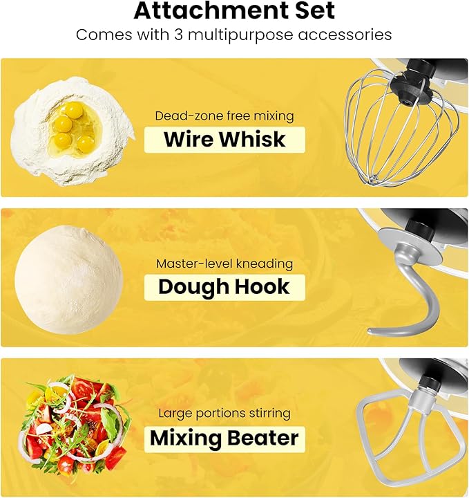 VIVOHOME Stand Mixer, 660W 10 Speed 6 Quart Tilt-Head Kitchen Electric Food Mixer with Beater, Dough Hook, Wire Whip and Egg Separator, Black