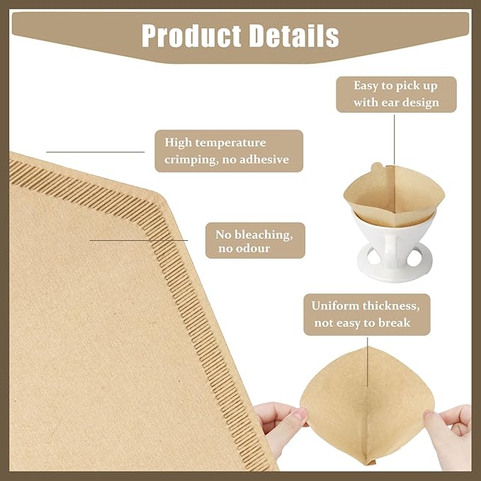600 Count #4 Coffee Filter 8-12 cup, Disposable Cone Coffee Filters For Pour Over and Drip Coffee Maker