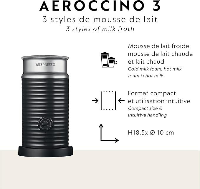 Nespresso Vertuo Pop+ Deluxe Coffee and Espresso Maker by Breville with Milk Frother, 1500 watts, Titan