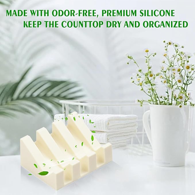 Self Draining Soap Dish,Silicone Suction Cup Soap Holder, Bathroom Soap Dish for Bar Soap,Can Extend Soap Life,Bathroom, Bath Tub, Kitchen Sink (3, Cream White)