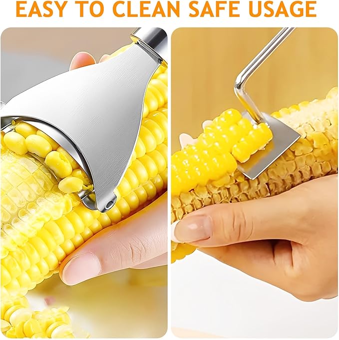 2 Pack Corn Peeler – Ergonomic Stainless Steel Stripper Tool Set for Kitchen Prep, Gadget Tool for Corn on the Cob Easy to Use and Clean