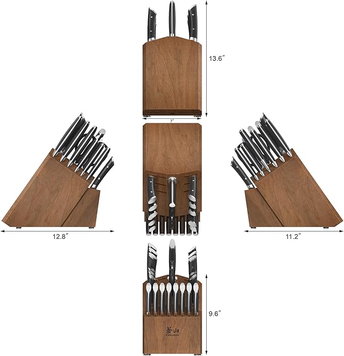 Cangshan HELENA Series German Steel Forged Knife Block Set (23-Piece, Black)