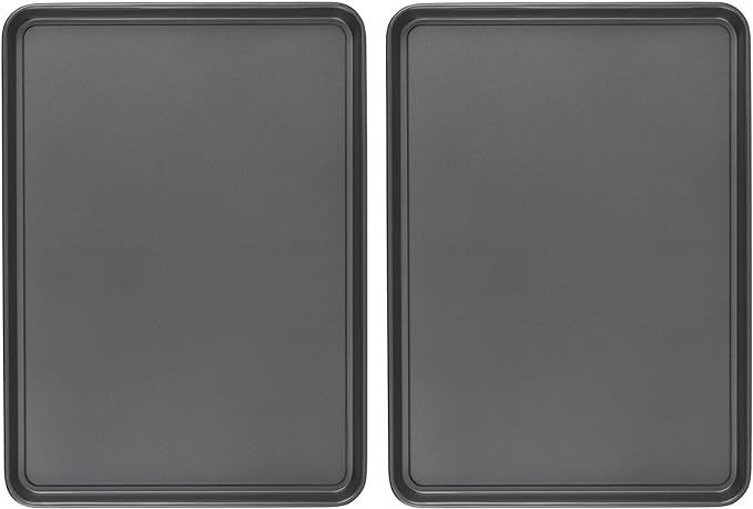 GoodCook Everday Nonstick Carbon Steel 15” x 21” Baking Sheet Set, 2 Pack – Extra-Large Carbon Steel Cooking Pans, Bakeware Set, Cookie Sheets for Baking, Oven Pan Set