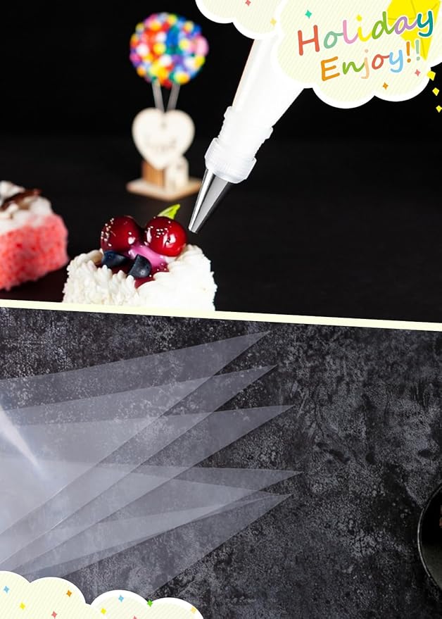 22 Inch Pastry Bags Disposable, 100 Pcs Thick Long Piping Decorating Bags for Frosting, Royal Icing, Professional Cupcake Cake Supplies for Baking and Decorating