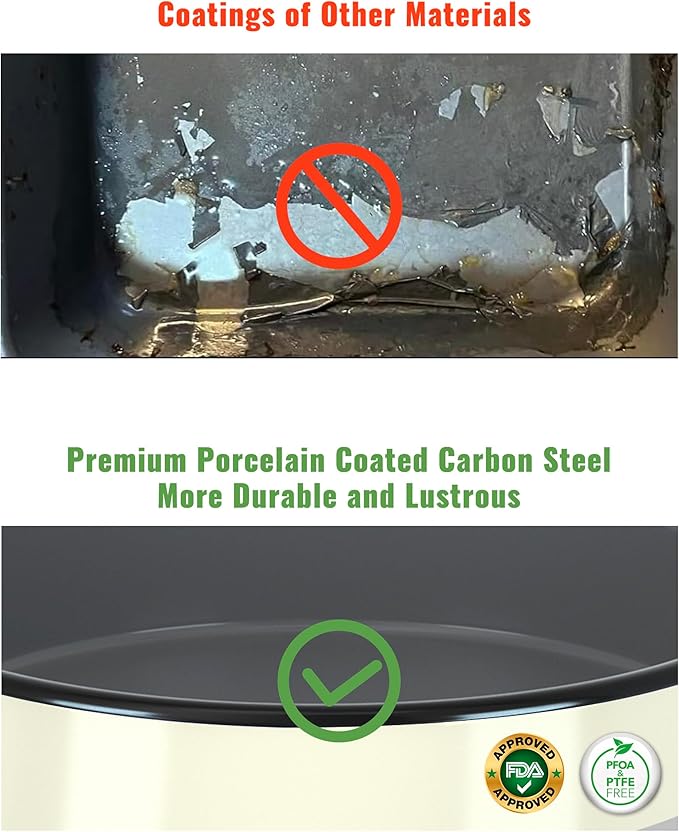 Enamel Round Baking Pan Roasting Dish 10 Inch Non-Stick Cookware for Cake Bread Pie Pizza Roast, Non-Toxic Carbon Steel Oven Dishwasher Safe Thanksgiving Party Gift Bakeware