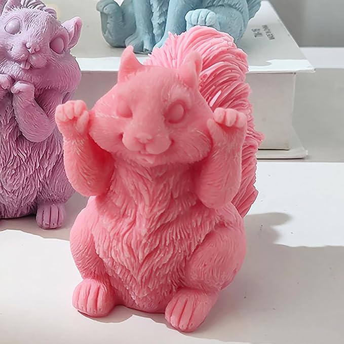 Squirrel Candle Mold - Resin Casting Silicone Molds for Home Decor & Candle Making Wave Spiral Mold