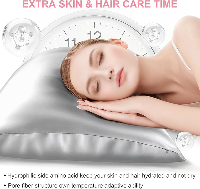 Mulberry Silk Pillow Cases 2 Pack King Size 20x36 Inches with Hidden Zipper, Ultra Smooth and Soft Breathable Cooling Silk Satin Pillowcase Set of 2, Better for Hair and Skin, Gifts for Women Men