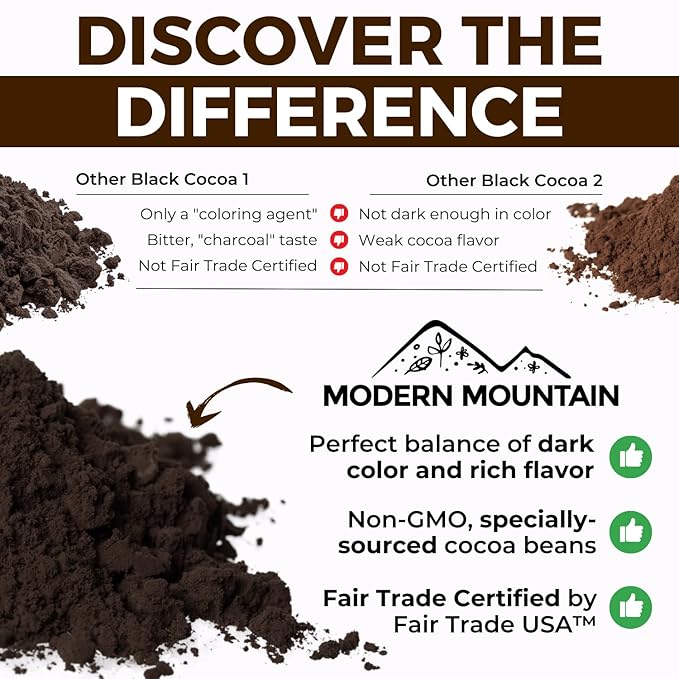 Black Cocoa Powder (5 lb) Bake the Darkest Chocolate Baked Goods, Achieve Rich Chocolate Flavor, Natural Substitute for Black Food Coloring, Dutch-Processed Cocoa Powder, Unsweetened, Extra Dark, Fair Trade Certified