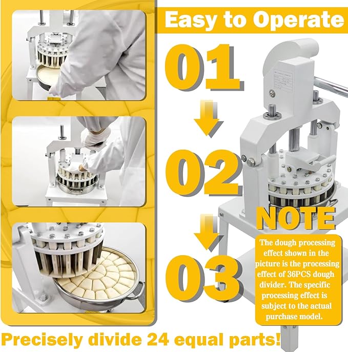 TECHTONGDA Commercial Dough Divider Rounder Machine Manual 24PCS Dough Cutter Hand Press Bread Bakery Dough Dividing Machine