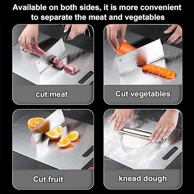 Titanium Cutting Boards for Kitchen, Non toxic Double-Side Available Chopping Boards, Easy to Clean and Store(3PCS-M+L+XL)
