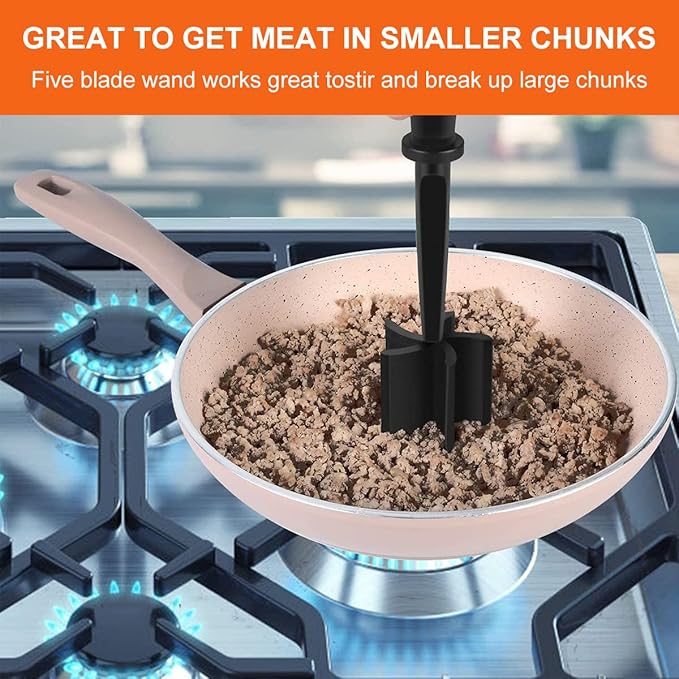 1Pcs Nylon Beef Smasher Heat Resistant Non Stick Meat Masher Tool Practical Ground Beef Smasher Reusable for Cooking