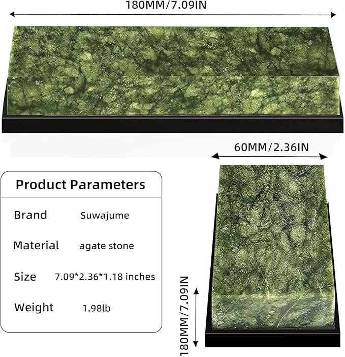 Knife Sharpening Stone Set,10000 Grit Whetstone Final Fine Polishing Natural Green Honing Oilstone for Knives Tools,Cutting Tools