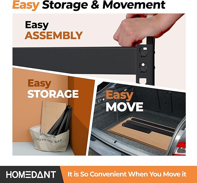HOMEDANT 28"W x 12.3"D x 59.5"H 5-tier Boltless Metal Shelving Unit Adjustable Garage Storage Utility Rack Heavy Duty Shelves Organization Multipurpose Shelf Warehouse Kitchen Living Room pantry 1Pack