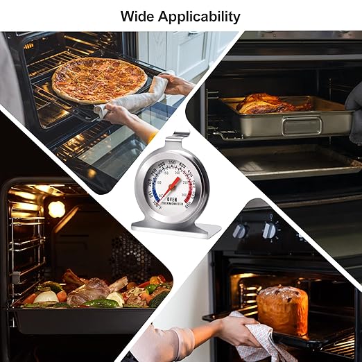 Stainless Steel Oven Thermometer for Electric/Gas Oven, Kitchen Cooking Grill Smoker Thermometer(50-300°C/100-600°F) (2)