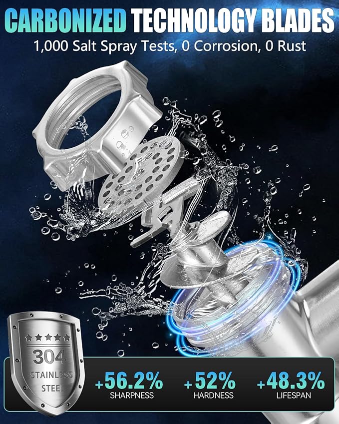 5.0 Upgrade Electric Meat Grinder- [3500W Super Motor] [SGS Certified SUS304 Blade & Plate] 3-Second Fast Meat Grinding, Perfect For Meat Grinders For Home Use (BLACK)