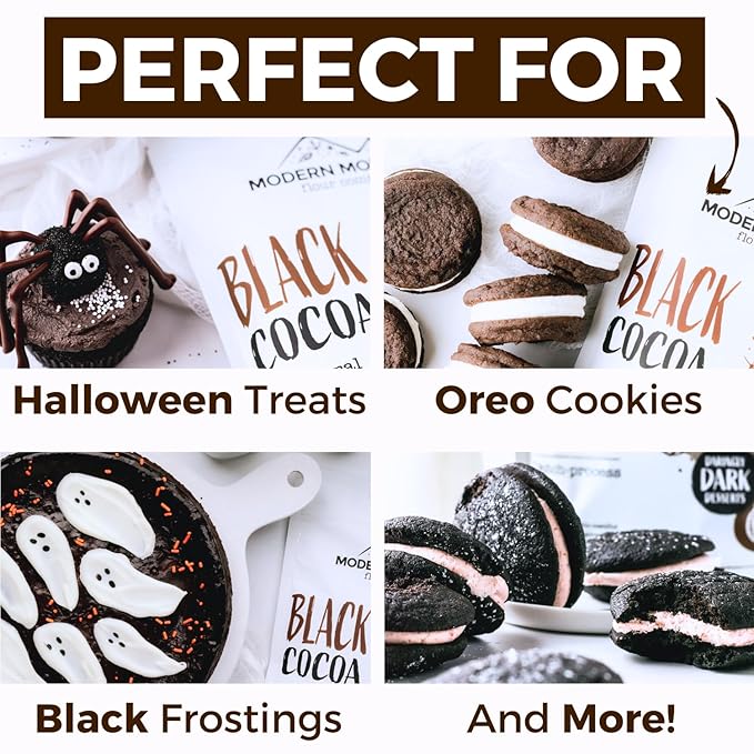 Black Cocoa Powder (5 lb) Bake the Darkest Chocolate Baked Goods, Achieve Rich Chocolate Flavor, Natural Substitute for Black Food Coloring, Dutch-Processed Cocoa Powder, Unsweetened, Extra Dark, Fair Trade Certified