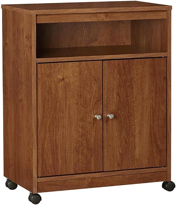 Ameriwood Home Landry Kitchen Microwave Cart, Brown Oak