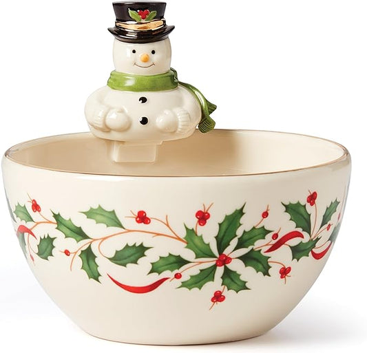Lenox 893504 Holiday Snowman Bowl, Christmas Hosting