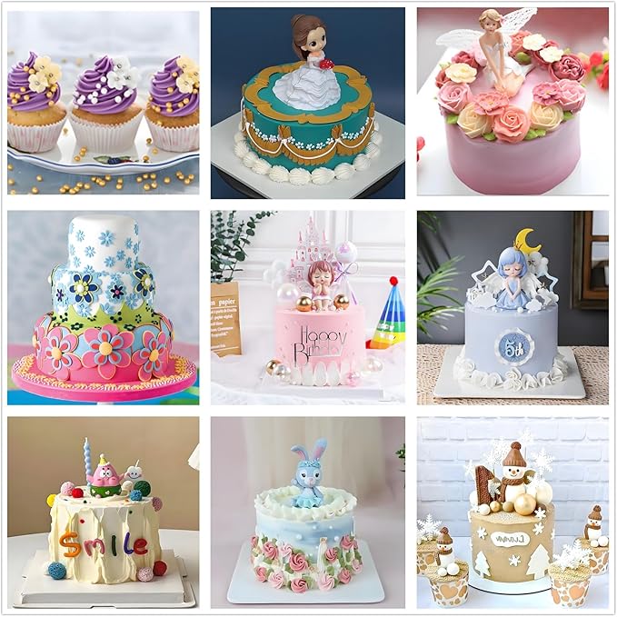 298 Pcs Cake Decorating Kit with Cake Turntable,Cake Leveler,24 Numbered Icing Tips,2 Spatulas,3 Comb Scrapers,8 Carved Pens,100 Pastry Bags,100 Paper Cupcake Liners, (Green)
