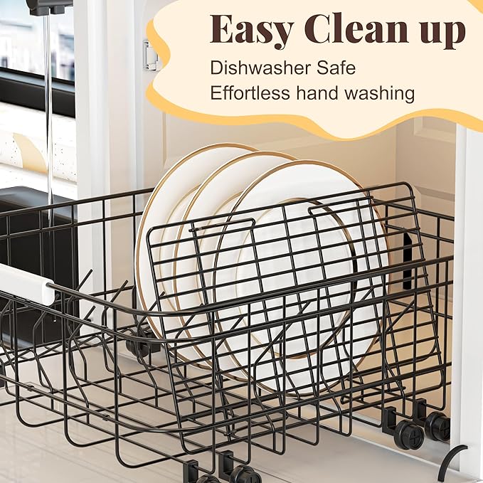 Cooling Racks for Cooking and Baking - 3 Tier Stackable Grid Wire Baking Rack for Oven Cooking, Baking, Grilling, Roasting - Dishwasher Safe Bacon Rack - Black