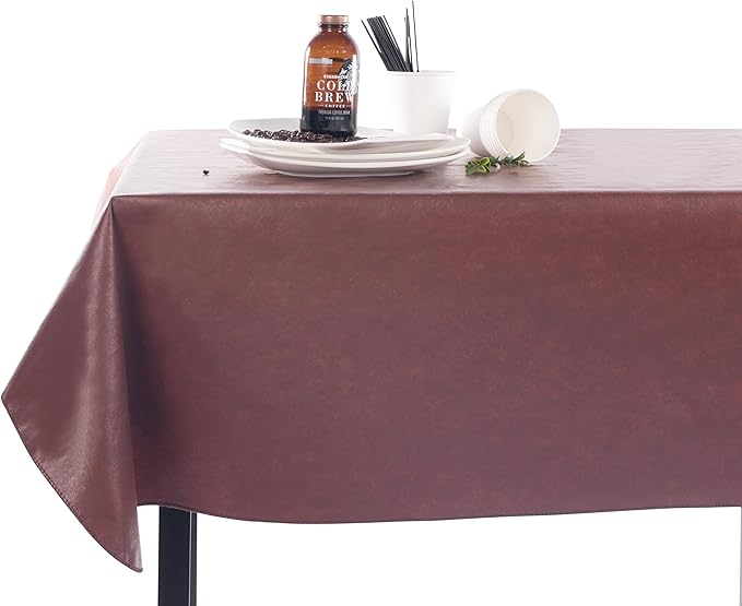 Yourtablecloth Heavy Duty Vinyl Rectangle or Square Tablecloth – 6 Gauge Heavy Duty Tablecloth – Flannel Backed – Wipeable Tablecloth with Vivid Colors & Many Sizes 52 x 52 Gray