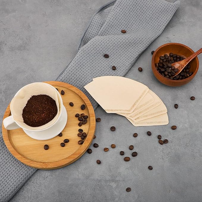 Segarty #1 Coffee Cone Filters, 100 Count Pack Size 1-2 Cup Natural Unbleached Brown Paper Disposable Pour Over Maker Basket Dripper for Most Brewer Machine for Home, Office, Cafetera