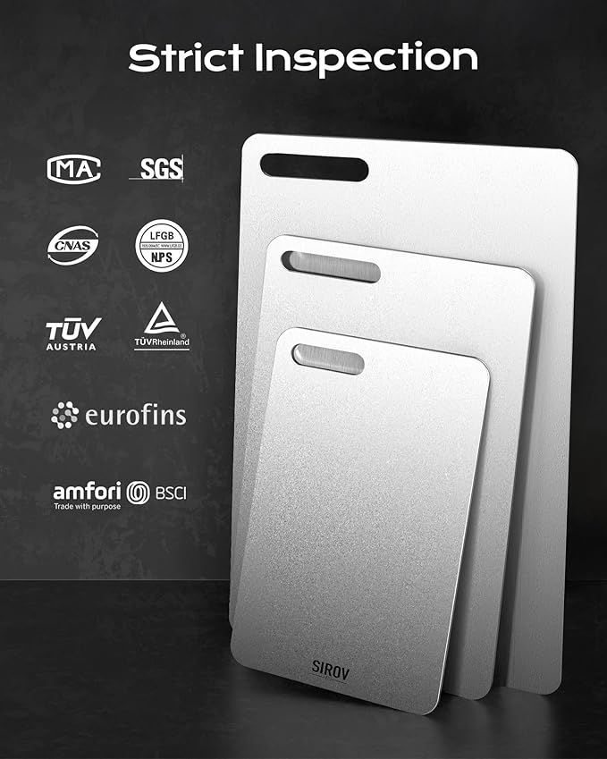 Titanium Cutting Board,100% Pure Titanium Kitchen Cutting Board, Non-Toxic & Dishwasher Safe, Durable and Hygienic for Meat, Fruit & Vegetables (16L*10W)