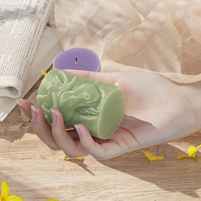 Wolf Cylinder Animal Resin Casting Silicone Mold for Home Decor & Candle Making Wave Spiral Mold