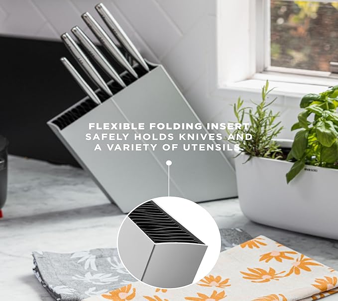 EVA SOLO | Angled Aluminum Knife Stand | Holds up to 20 knives (Sold Separatly) | Easy to Clean | Danish Design, Functionality & Quality | Silver
