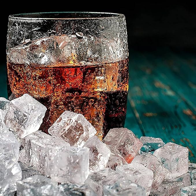 Fake Ice Cubes, 50 PCS 0.8" Fake Ice, Artificial Acrylic Crystal Diamonds for Vase Fillers, 20 mm Plastic Ice Cubes for Party, Wedding