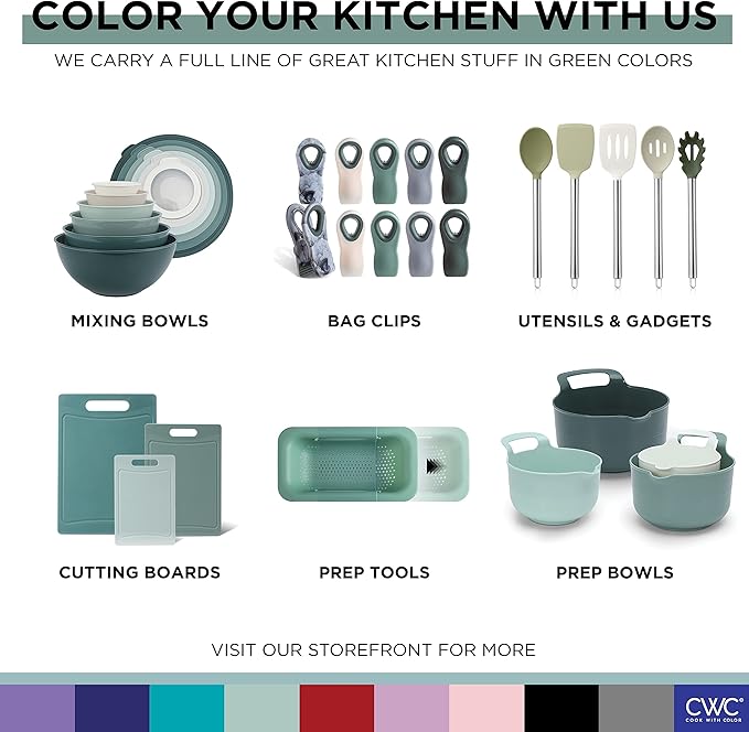 COOK WITH COLOR Glass Measuring Cups - Ideal for Cooking and Baking, Green