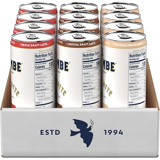 La Colombe draft Latte Variety Pack, 11 fl oz cans (Pack of 12), Includes Triple, Vanilla & Mocha Latte, Coffeehouse Quality, Ready-to-Drink, On-the-Go