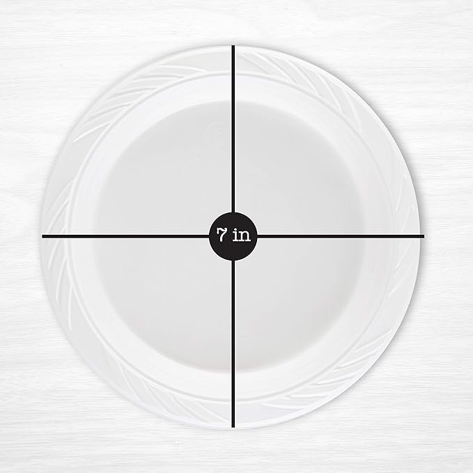 PLASTICPRO 400 Count Disposable 7 Inch White Plastic Plates