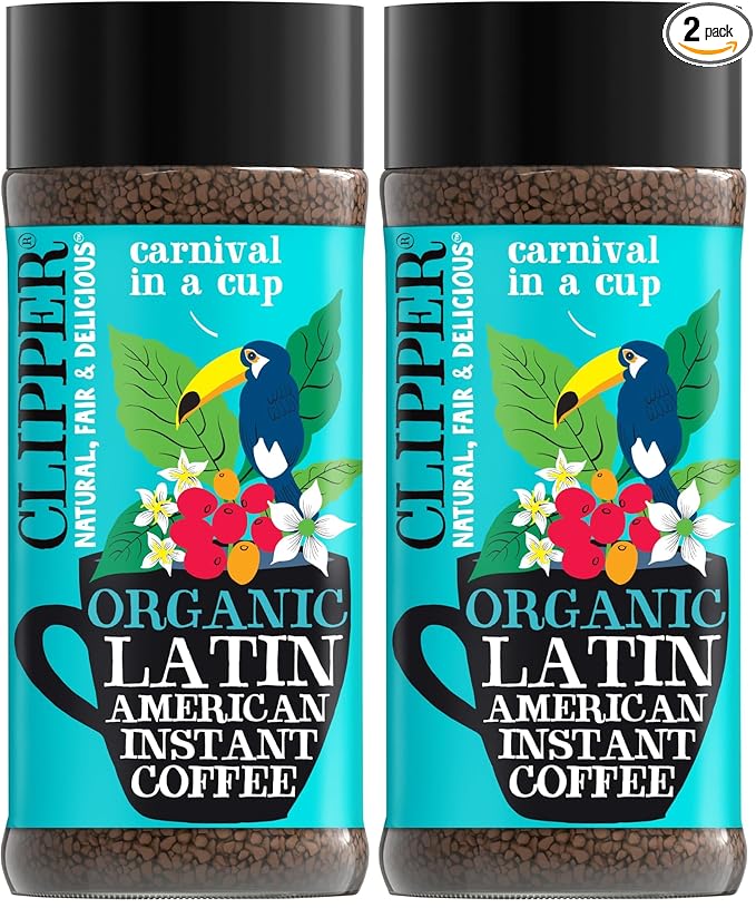 Clipper Coffee: Organic Latin American Instant Coffee – Medium Roast Coffee, Freeze Dried & Ethically Sourced – 100g (3.53oz) (Pack of 2)