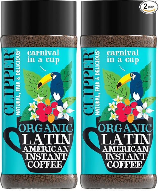 Clipper Coffee: Organic Latin American Instant Coffee – Medium Roast Coffee, Freeze Dried & Ethically Sourced – 100g (3.53oz) (Pack of 2)