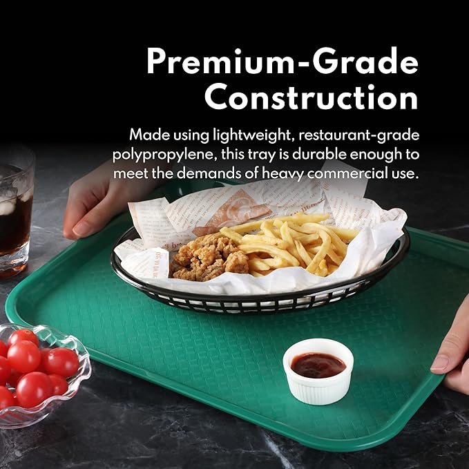 New Star Foodservice Fast Food Tray, Set of 12 (Black, 12 by 16-Inch)