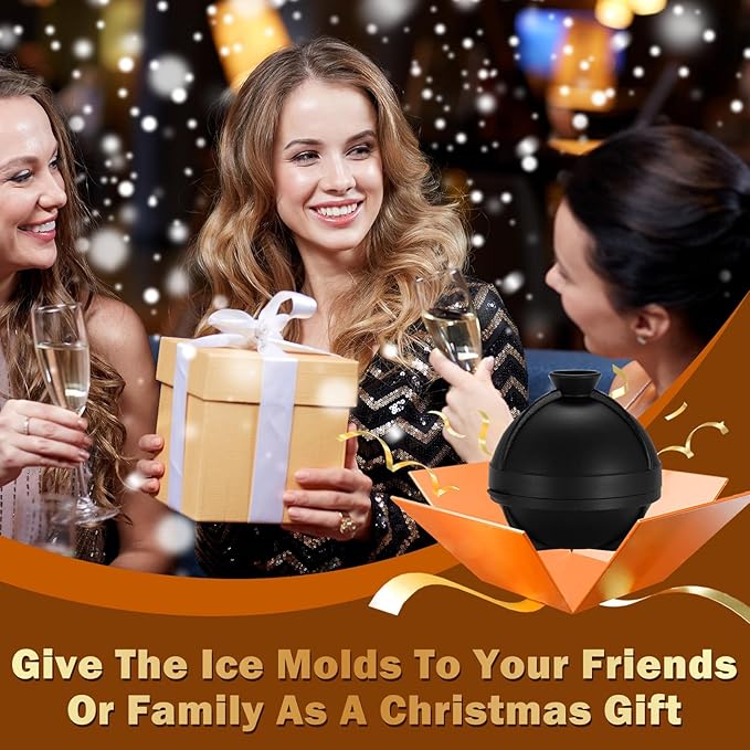 3D Golf Ball Ice Cube Mold 2.5 Inch Large Silicone Round Ice Cube Molds Novelty Golf Ball Gifts Stuff for Cocktails, Bourbon,Brandy, Whiskey Gifts for Men and Women (1, Golf Ball)