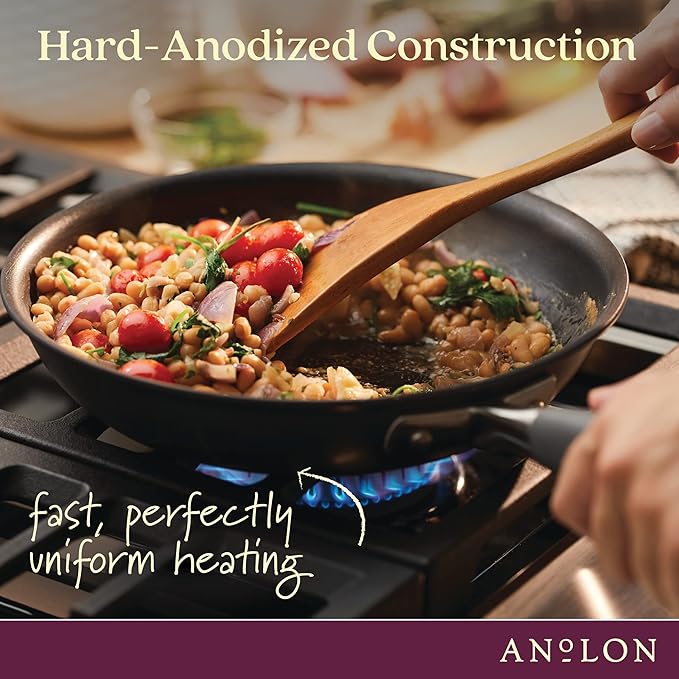 Anolon Advanced Home Hard Anodized Nonstick Frying Pan, 8.5 Inch – Small Non Stick Egg Pan, Durable Nonstick Skillet - Moonstone