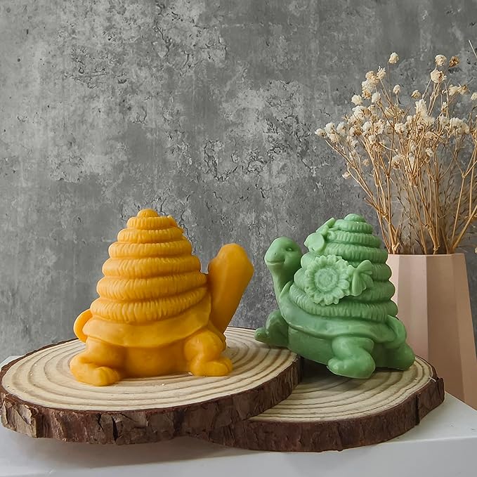 Turtle Soap Mold - Honeycomb Animal Mold for Candle Making and Home Decor - 3D Silicone Casting Mold
