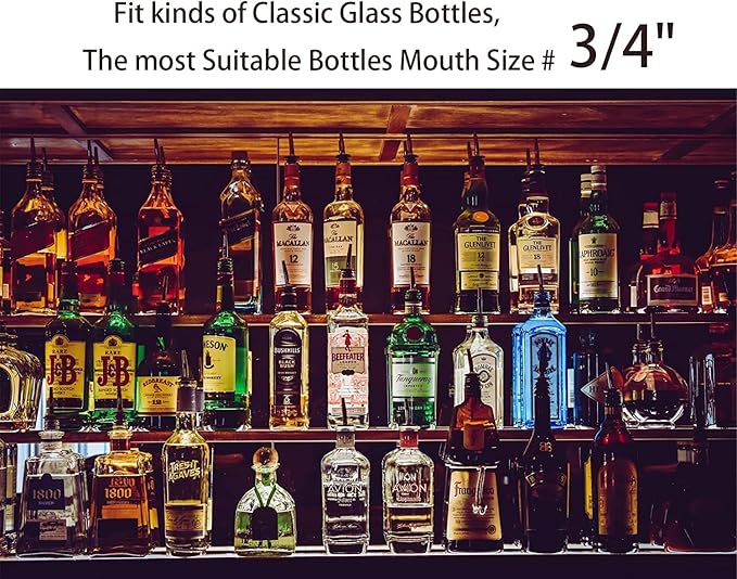 Pafusen 24 Pack Liquor Bottle Pourers, Liquor Pour Spout for Liquor Bottles, Stainless Steel Olive oil Dispenser Spout, Alcohol Pourer Spouts Dust Caps Covers, Gold